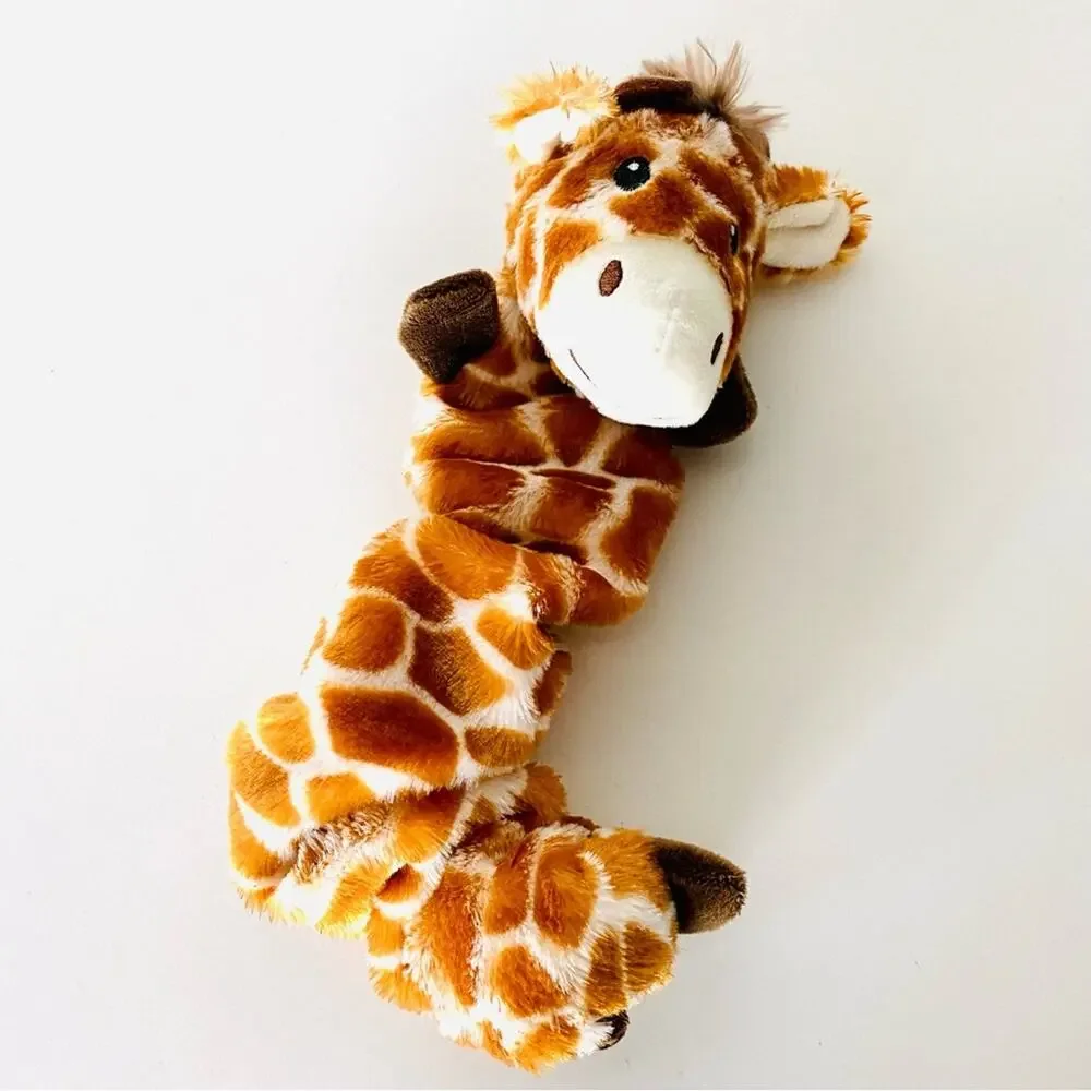NEW Orange Beige White Giraffe Dog Pet Chew Toy Slinky Stuffed Animal
